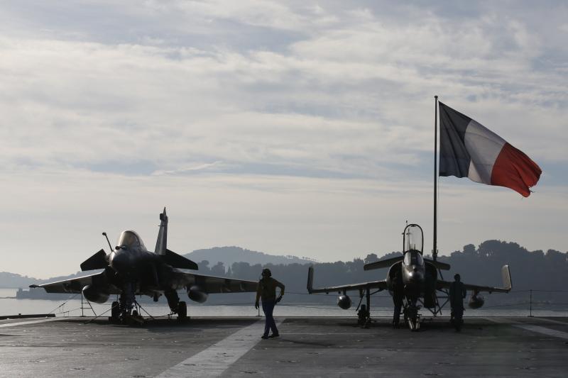 Aboard the French aircraft carrier Charles de Gaulle, Toulon, France, November 2015.