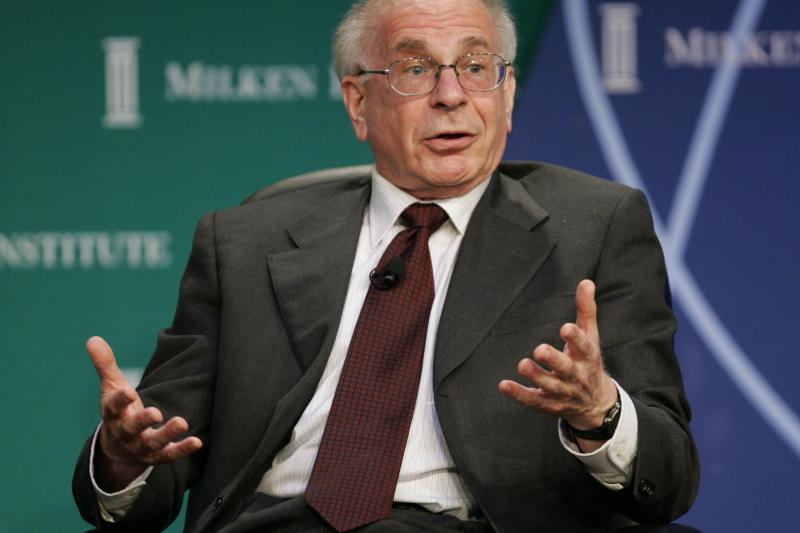 Nobel Prize-winning psychologist Daniel Kahneman at a panel discussion in Beverly Hills, California, April 2006.