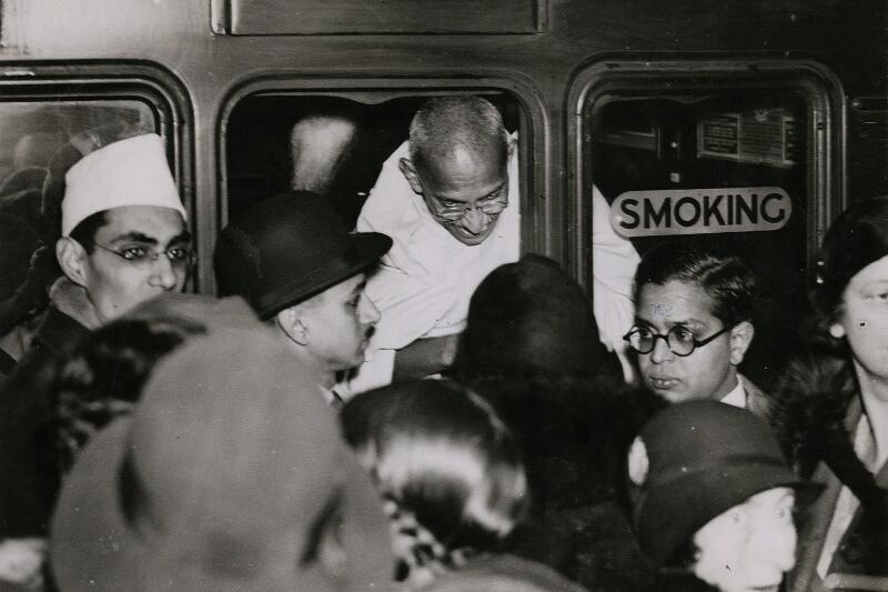 Gandhi at Victoria Station in London, December 1931