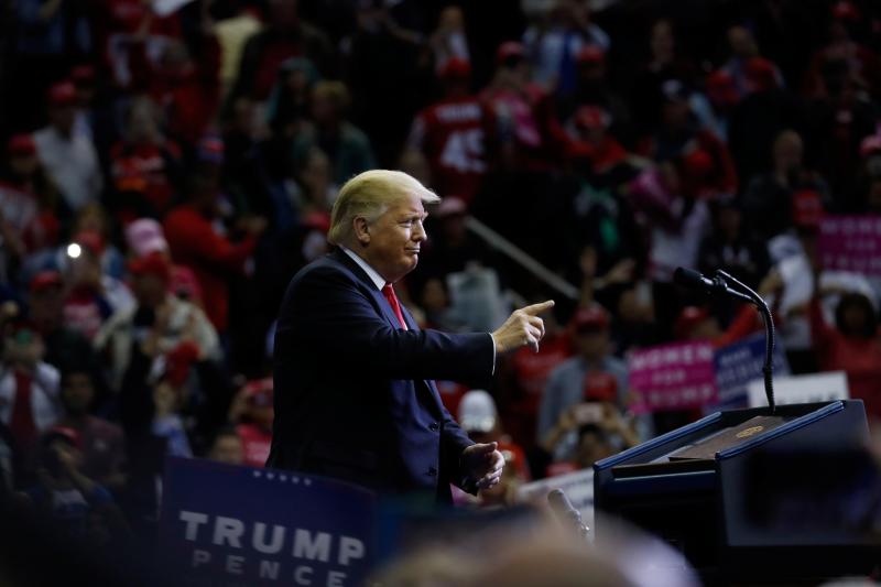 Trump at a rally in Houston, Texas, October 2018