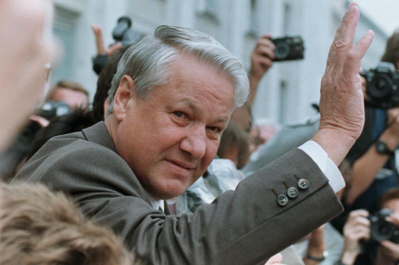 Russian President Boris Yeltsin in Moscow, August 1991