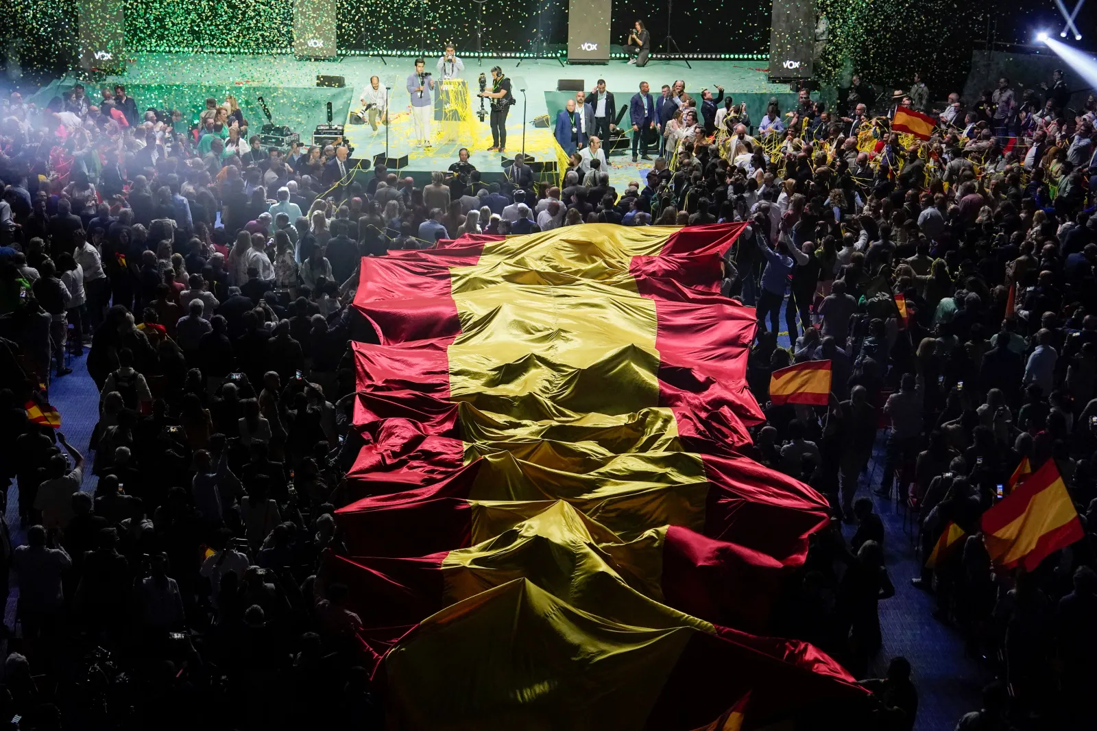 At a rally organized by the Spanish far-right Vox party, Madrid, May 2024